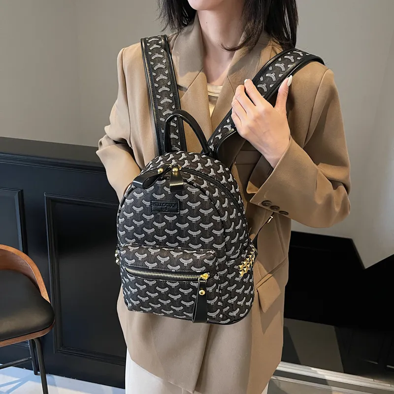 Gerlanx Pu Backpack Large Size Unisex Brown/Black-3