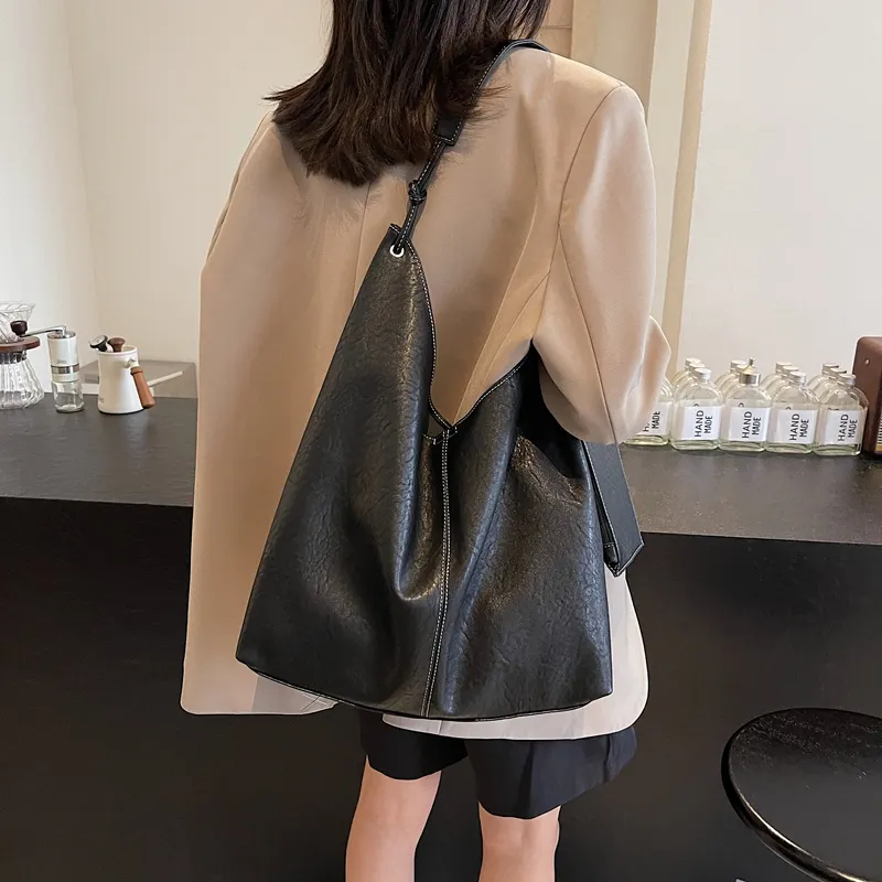 Gerlanx Pu Shoulder Bag Large Size Women's Black Burgundy Khaki Coffee-3