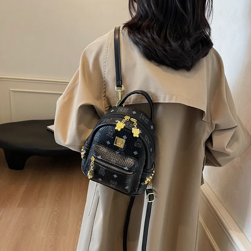 BAODIDAISHU Pu Backpack Women's White/Pink/Brown-60