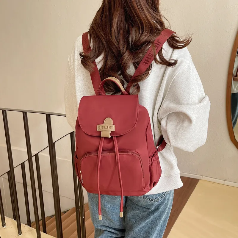 Gerlanx Nylon Handbag Backpack Large Size Unisex Concrete Color/Red/Brown/White/Black-3