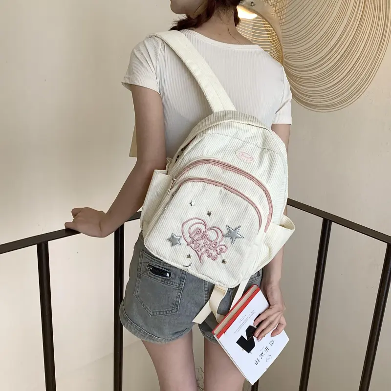Gerlanx Corduroy Backpack Regular Women's Ivory-5