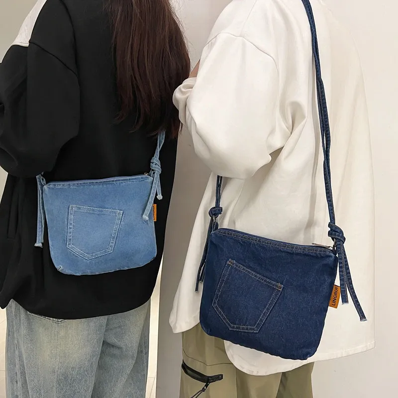 Gerlanx Denim Shoulder Bag, Crossbody Bag Medium Size Unisex-3