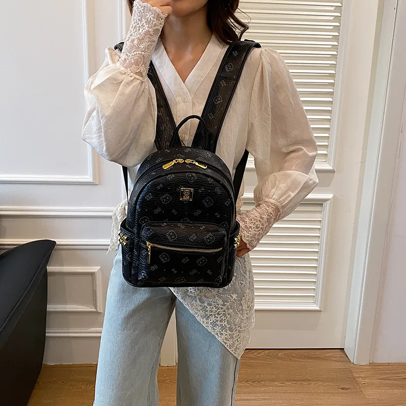 Gerlanx PU Backpack Regular Women's Pink/Brown/White/Black-27