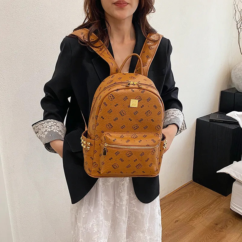 Gerlanx PU Backpack Regular Women's Pink/Brown/White/Black-18