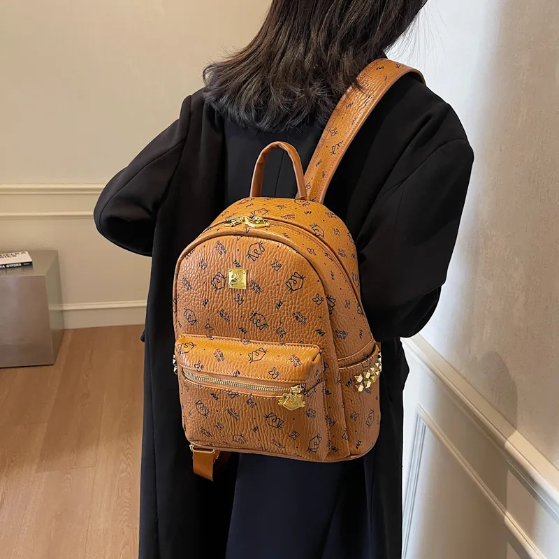 Gerlanx Pu Backpack Regular Women's Pink/Brown/Black/White-2