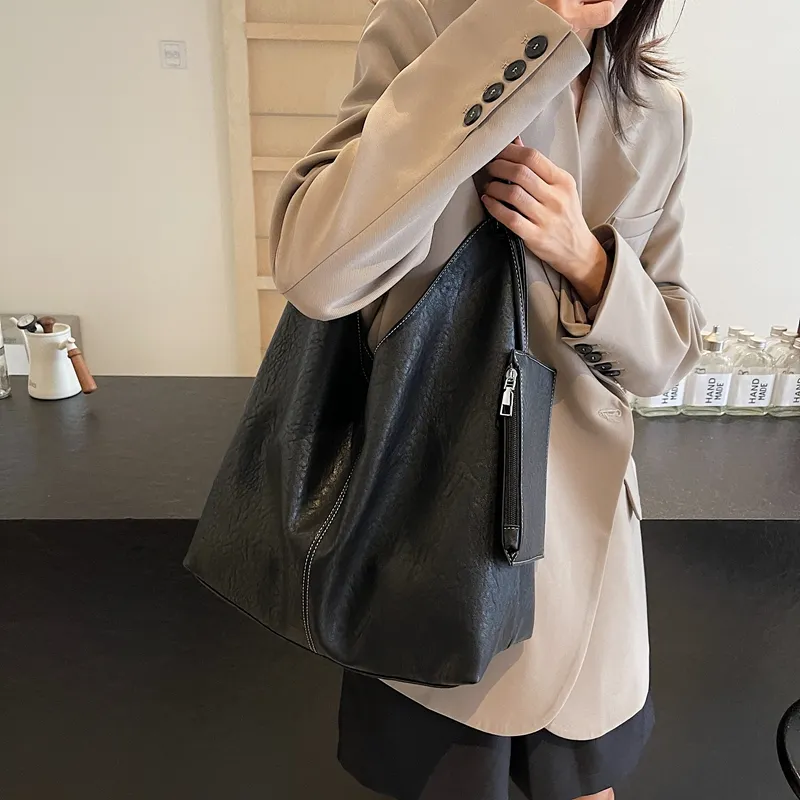 Gerlanx Pu Shoulder Bag Large Size Women's Black Burgundy Khaki Coffee-1