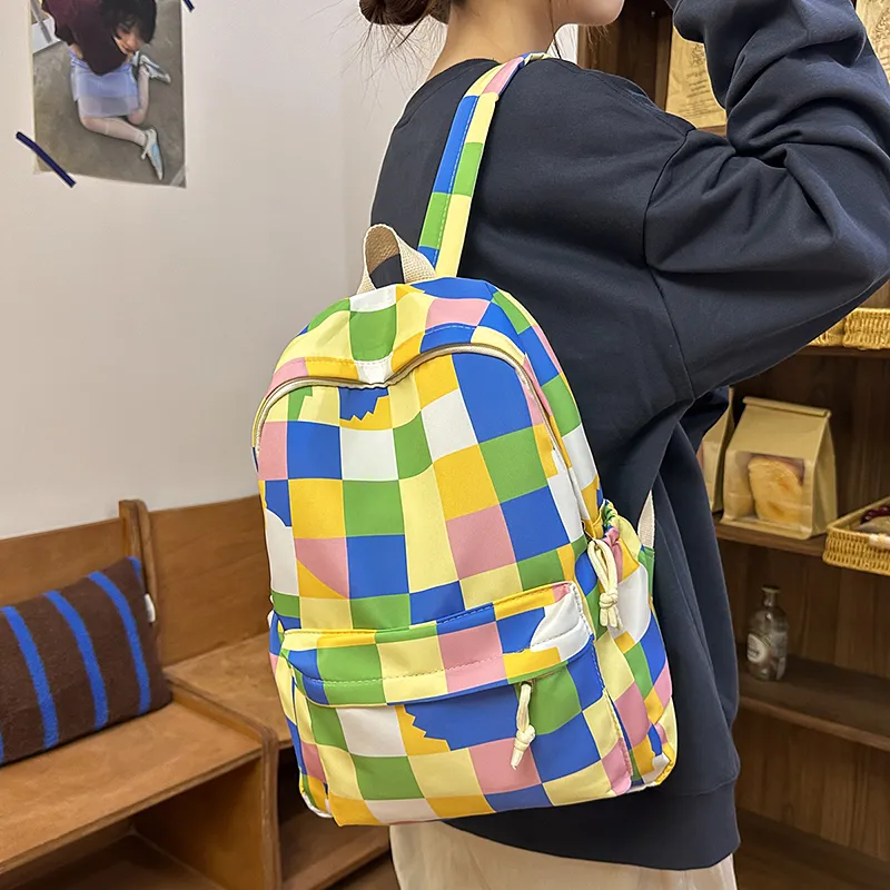 Gerlanx Nylon Backpack Women's Blue Green/Purple Pink/Blue Purple/Blue White-4