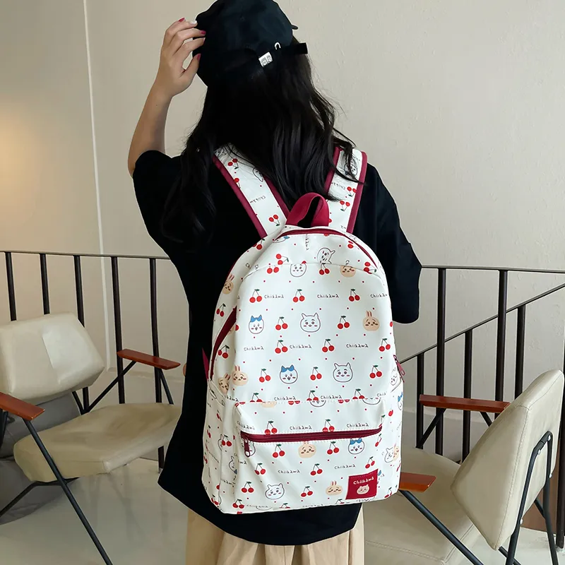 Gerlanx Nylon Backpack Medium Size Women's White-5