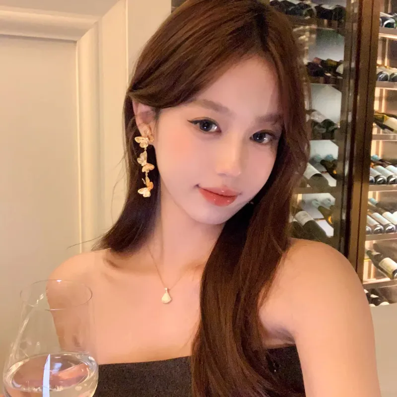 Peach Tea Alloy Earrings Women's-5
