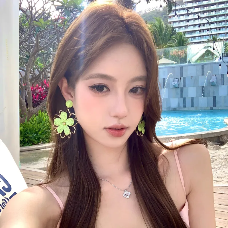 Peach Tea Alloy Earrings Women's-7
