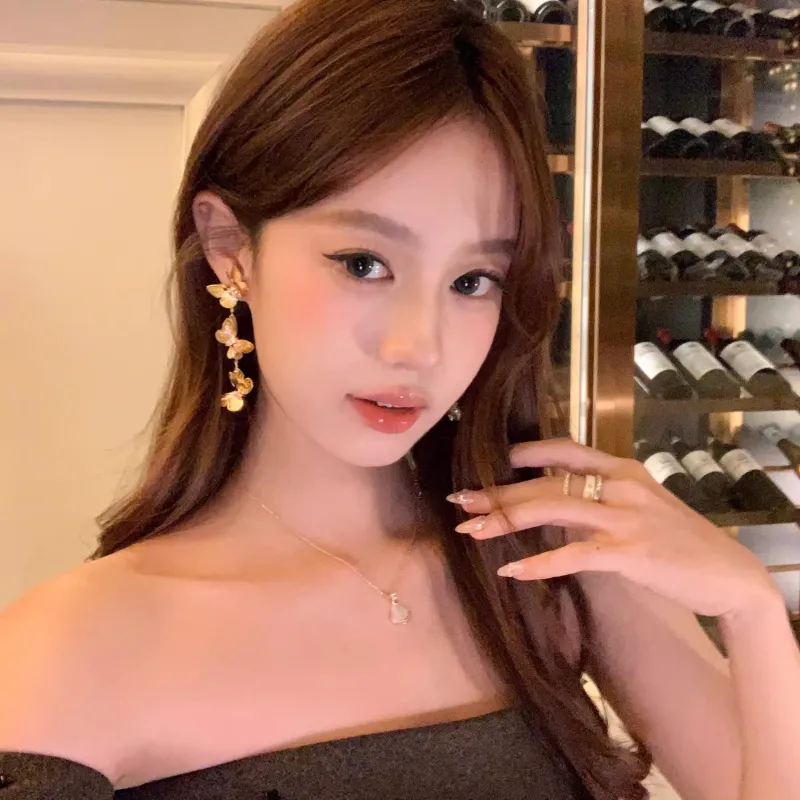 Peach Tea Alloy Earrings Women's-4