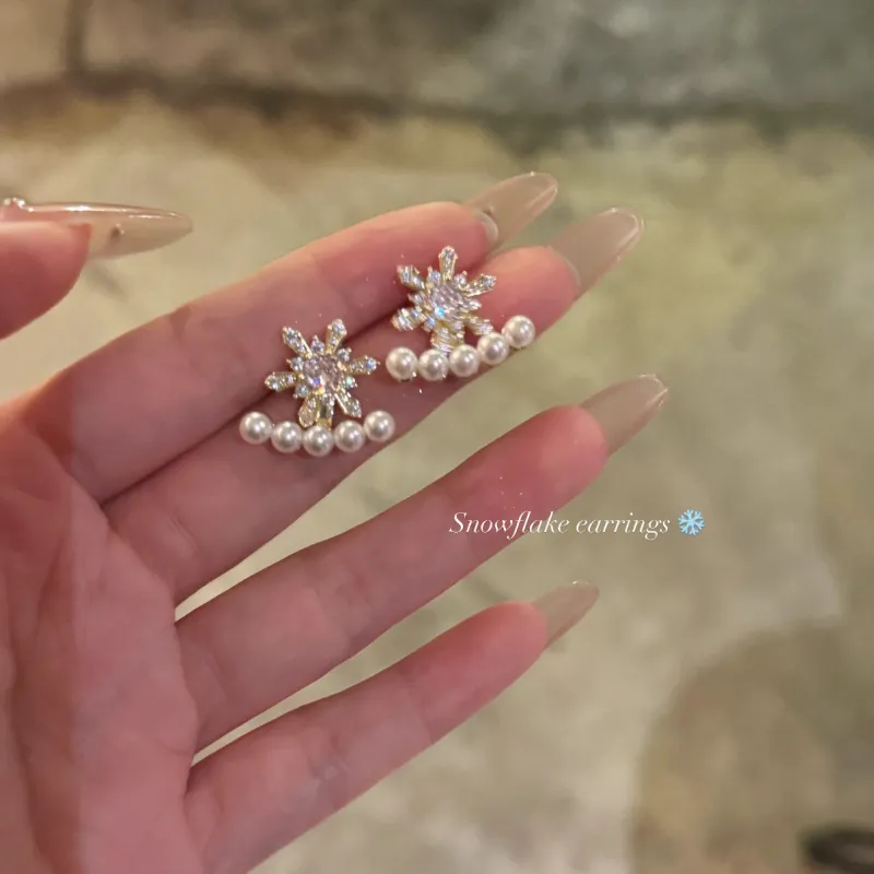 Peach Tea Zircon Stud Earrings Women's-1