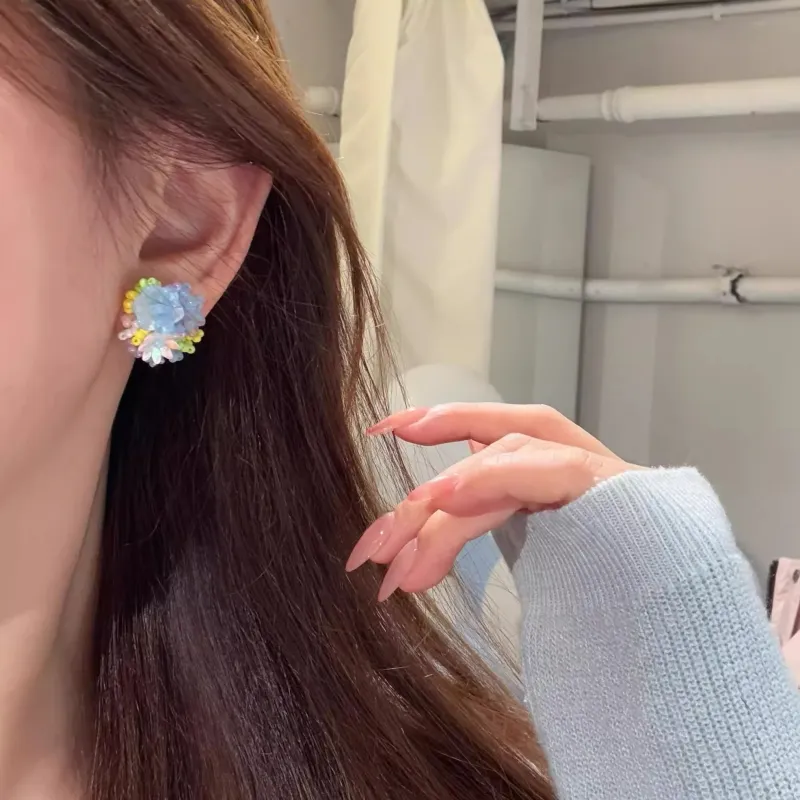 Peach Tea Resin Earrings Women's-5