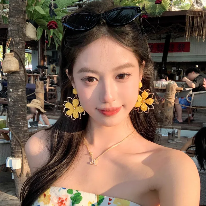 Peach Tea Alloy Earrings Women's-1
