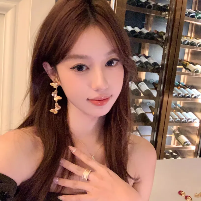 Peach Tea Alloy Earrings Women's-2