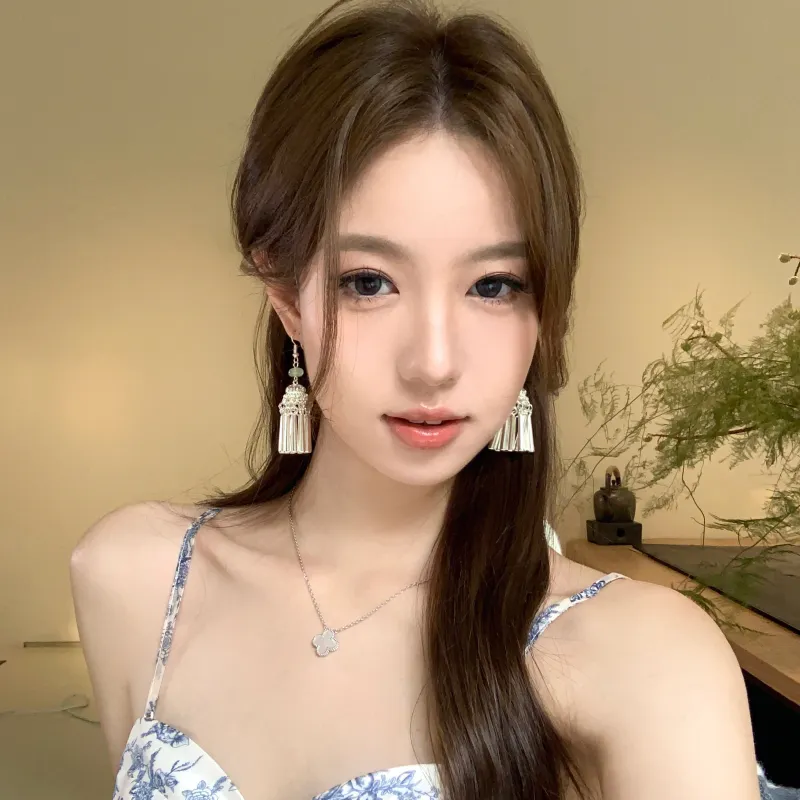 Peach Tea Alloy Earrings Women's-1