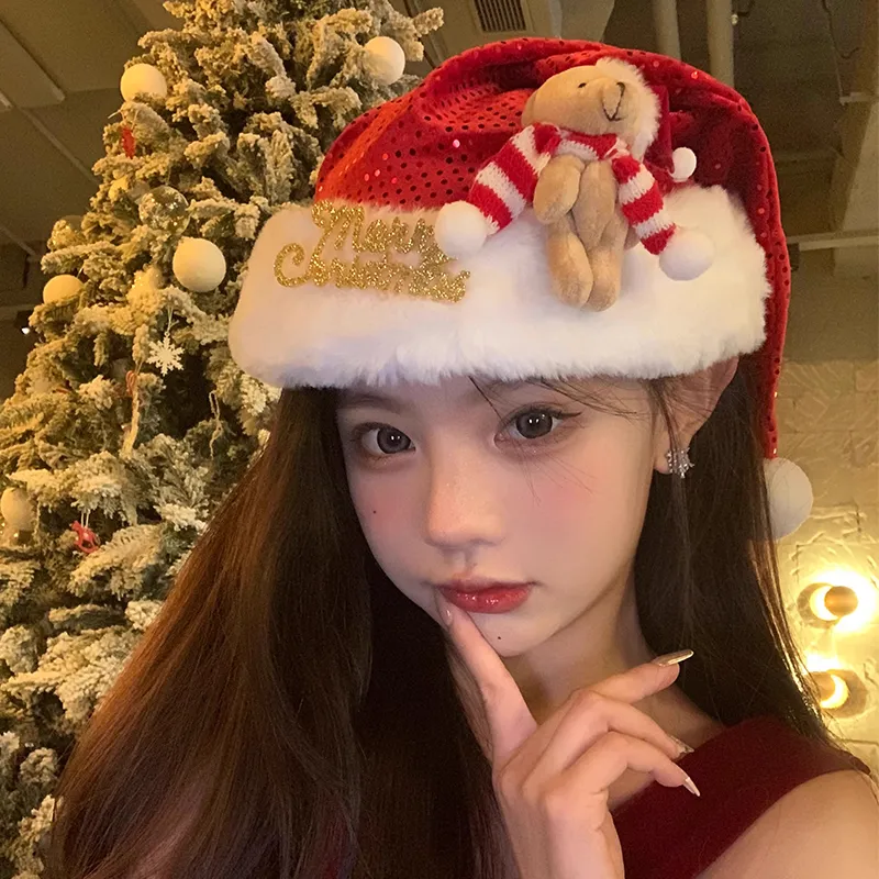 Peach Tea Plush Hats & Caps Women's-1