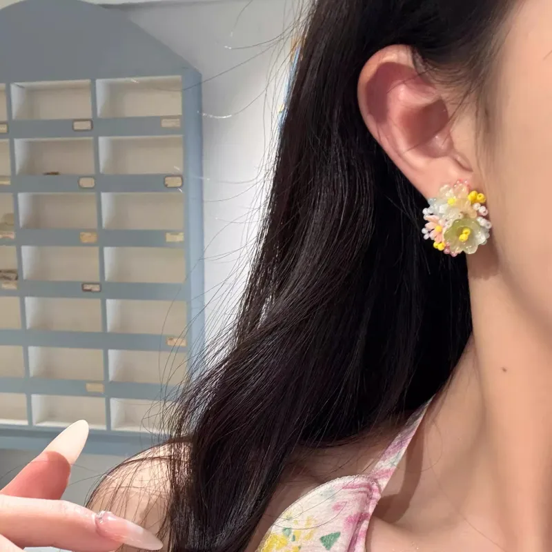 Peach Tea Resin Earrings Women's-2