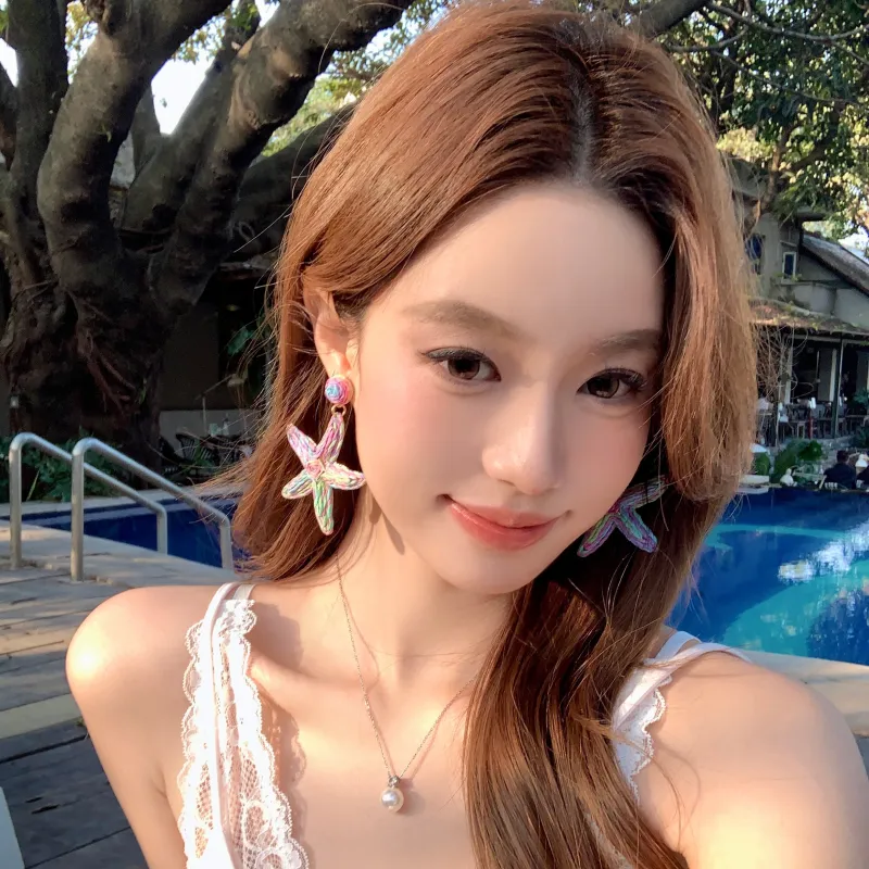 Peach Tea Alloy Earrings Women's-8