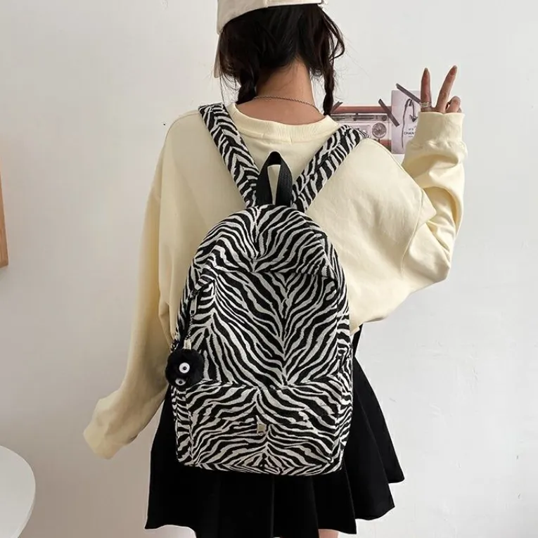 Carissa Special Material Backpack Regular Women's Zebra Print-4