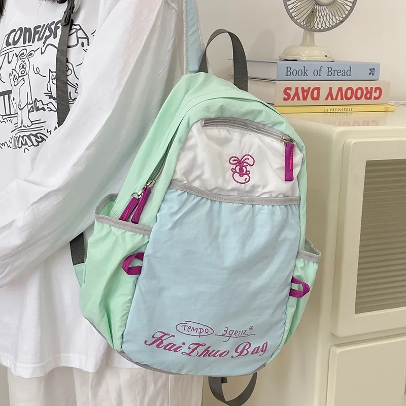 Carissa Nylon Backpack Regular Unisex Yellow/Green/Pink/Blue-3