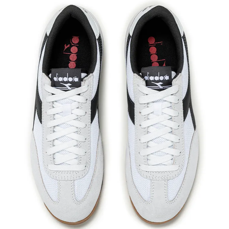Diadora Wear Resistant Low Top Casual Shoes Unisex White Black-2