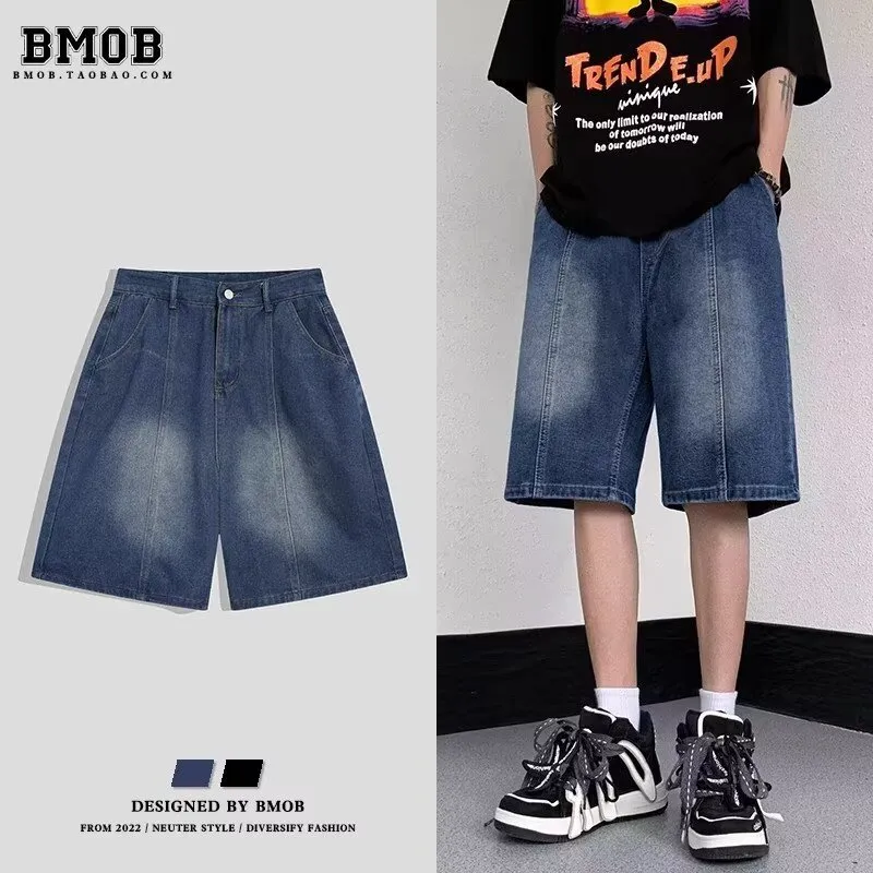 TONYBEAR Denim Shorts Men Black-2