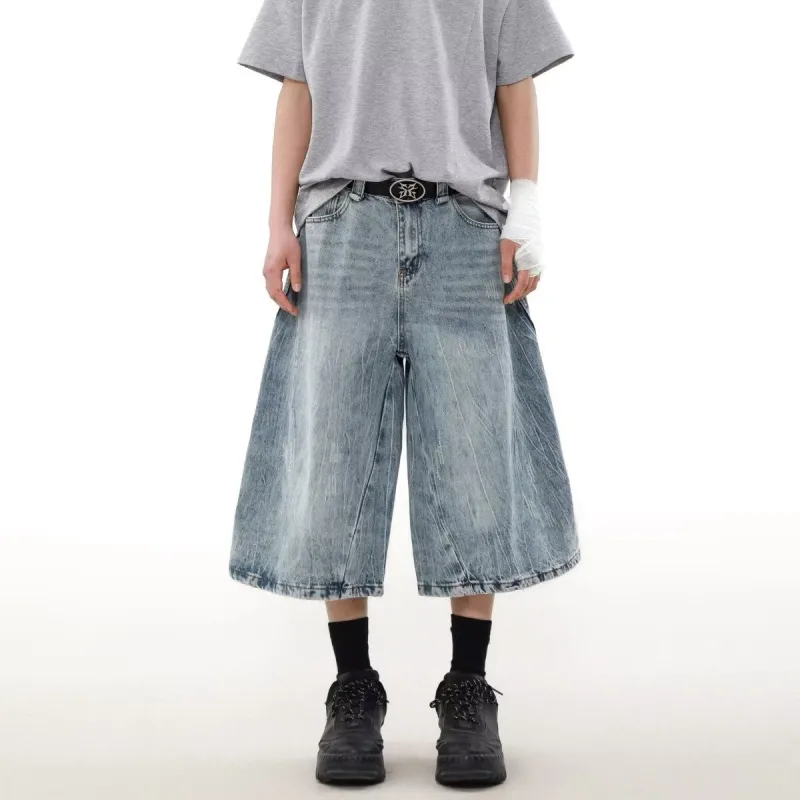 TONYBEAR Denim Shorts Men Blue-2