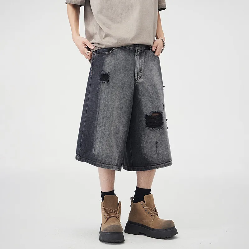 TONYBEAR Denim Shorts Unisex Black-1