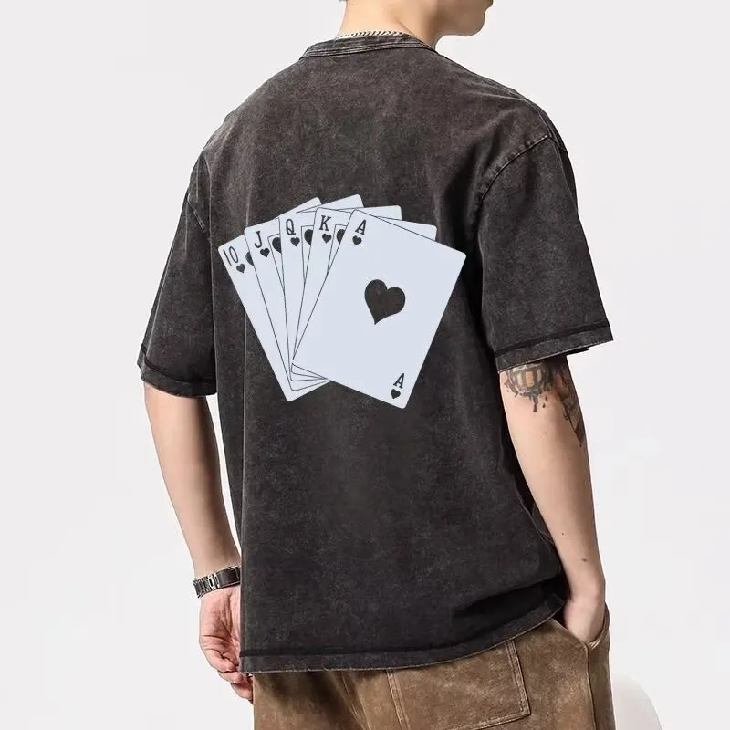 TONYBEAR Men's Casual Sports Loose Fit Lightweight Korean Style Ins Fashion Students T Shirt Men's Gray-3