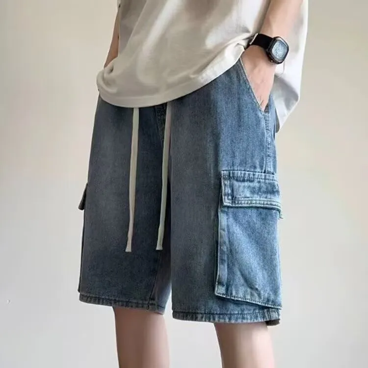 TONYBEAR Denim Shorts Men Blue-2