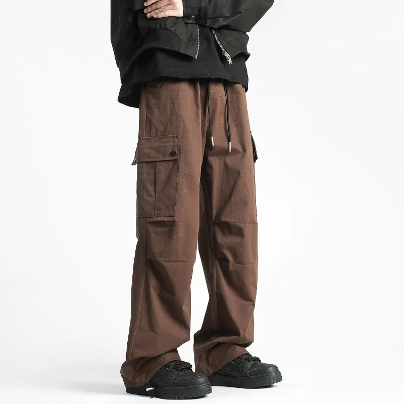TONYBEAR Casual Pants Men Red Coffee-2