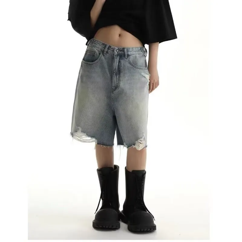 TONYBEAR Denim Shorts Men Light Blue-4