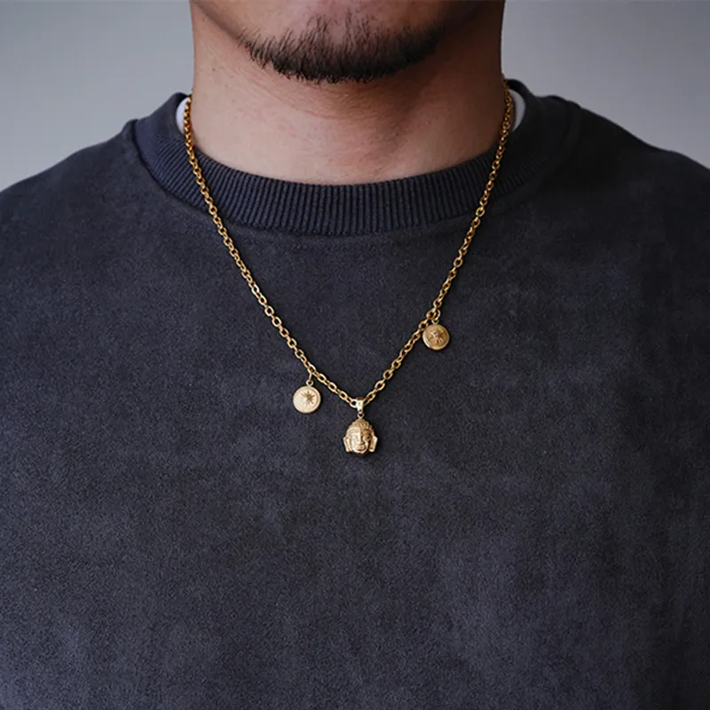 PUENTE Titanium Steel Collarbone Chain Men's-3