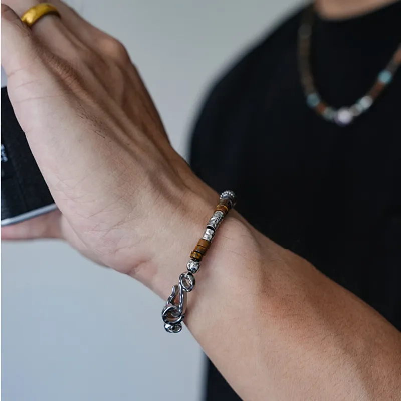 PUENTE Tiger's Eye Stone Bracelets Men's-2