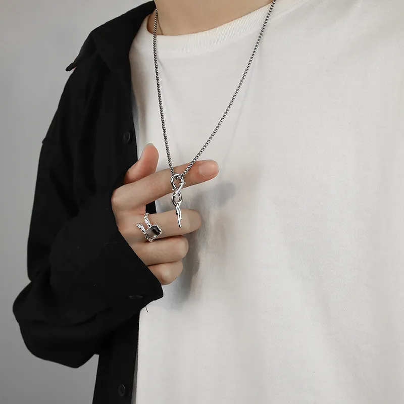 PUENTE S925 Sterling Silver Necklaces Men's-4