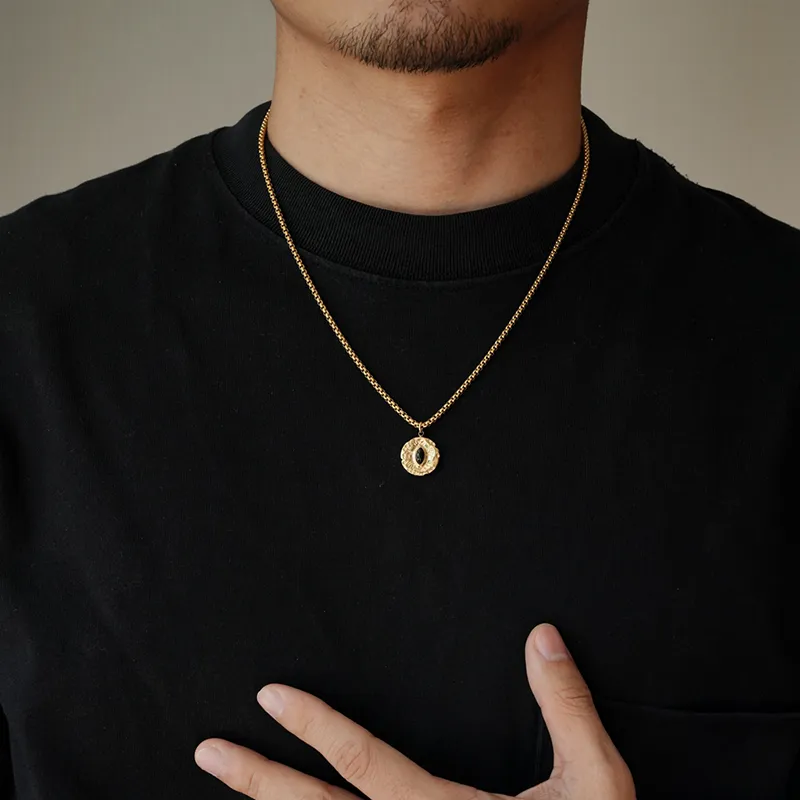PUENTE Titanium Steel Collarbone Chain Men's-4