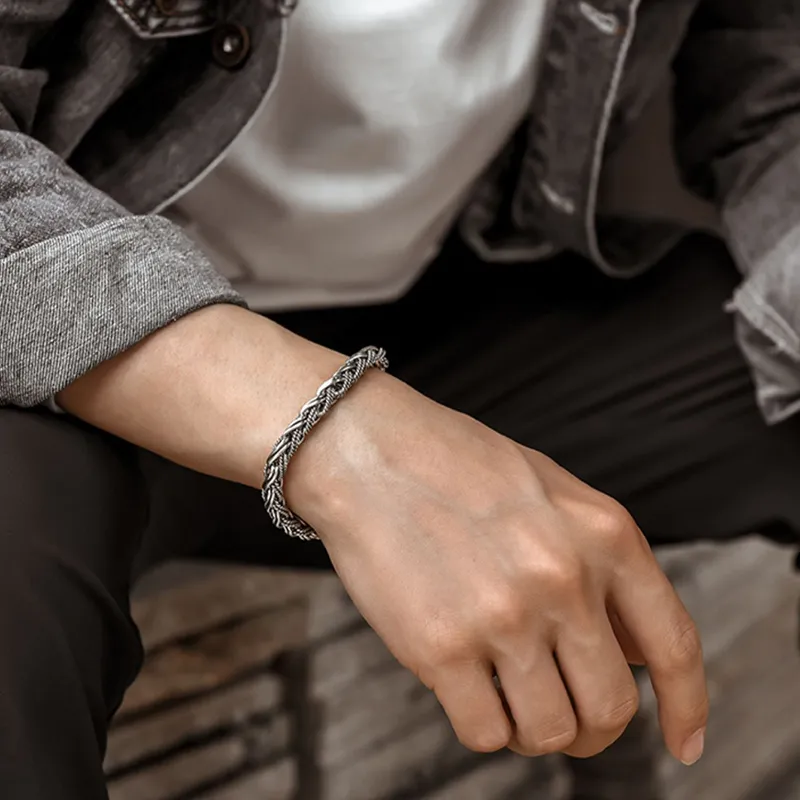 PUENTE S925 Silver Bracelets Men's-10