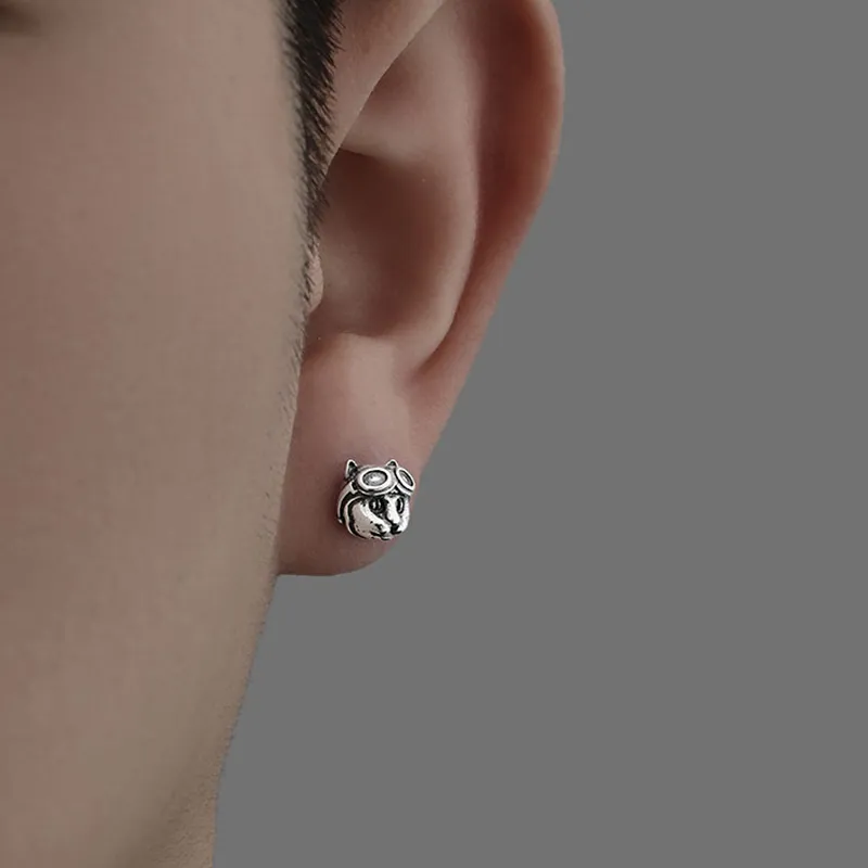 PUENTE 925 Sterling Silver Stud Earrings Men's-1