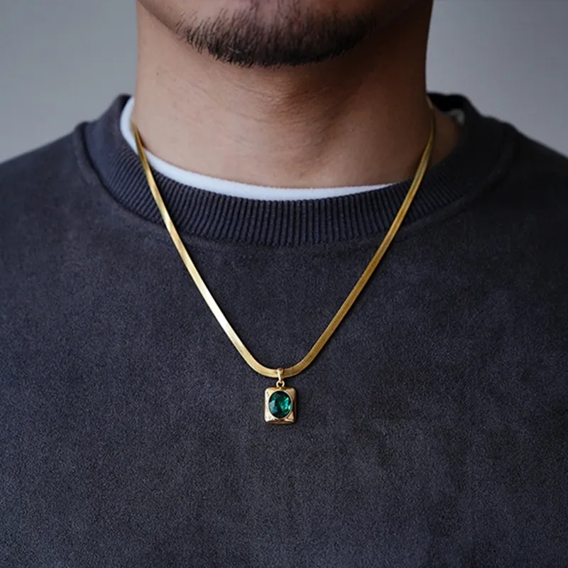 PUENTE Zircon Necklaces Men's Gold-4