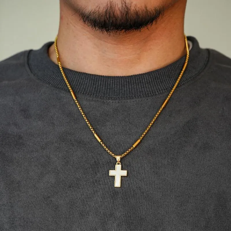PUENTE Titanium Steel Collarbone Chain Men's-2