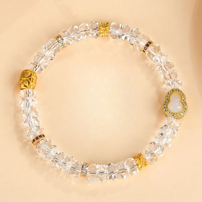 PUENTE Cut White Crystal Bracelets Women's-1