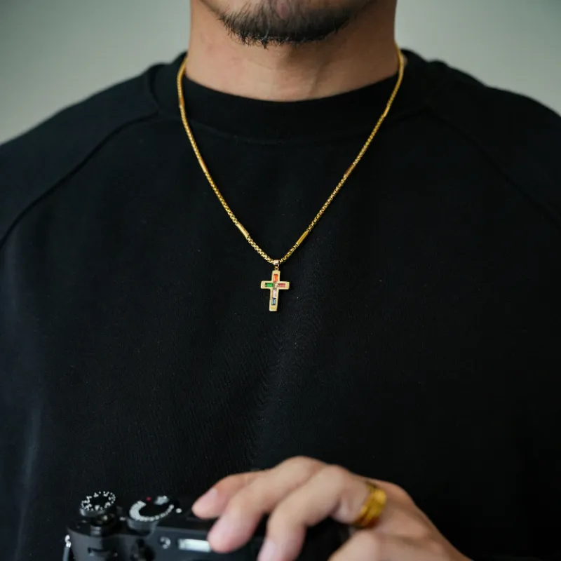 PUENTE Titanium Steel Collarbone Chain Men's-3