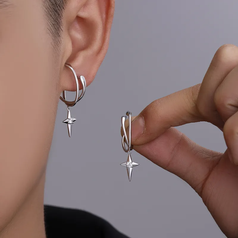 PUENTE 925 Sterling Silver Earrings Men's-2