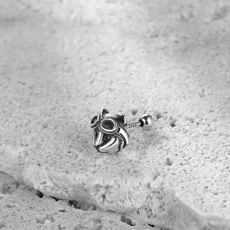PUENTE 925 Sterling Silver Stud Earrings Men's-5