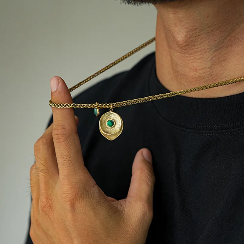 PUENTE Titanium Steel Sweater Chain Men's Gold-3