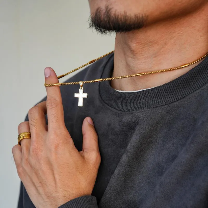 PUENTE Titanium Steel Collarbone Chain Men's-5