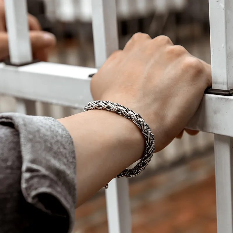 PUENTE S925 Silver Bracelets Men's-7