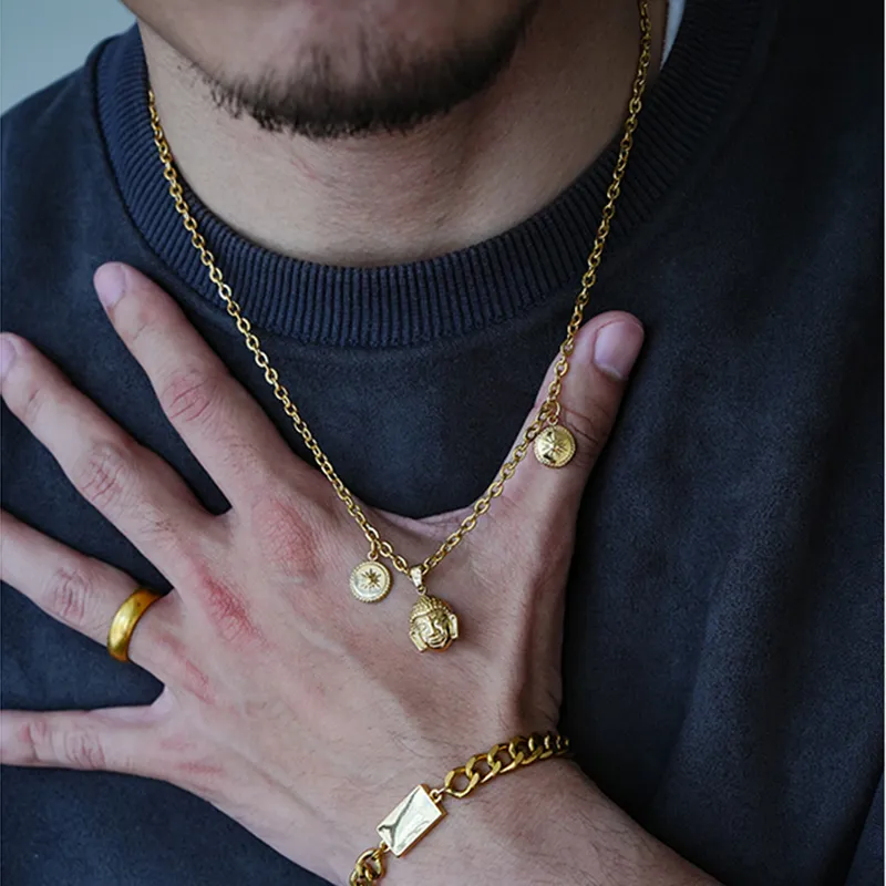 PUENTE Titanium Steel Collarbone Chain Men's-2