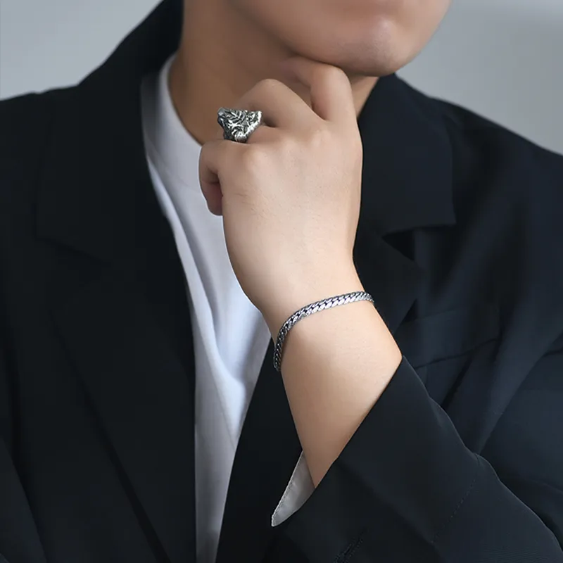 PUENTE S925 Silver Bracelets Men's-3